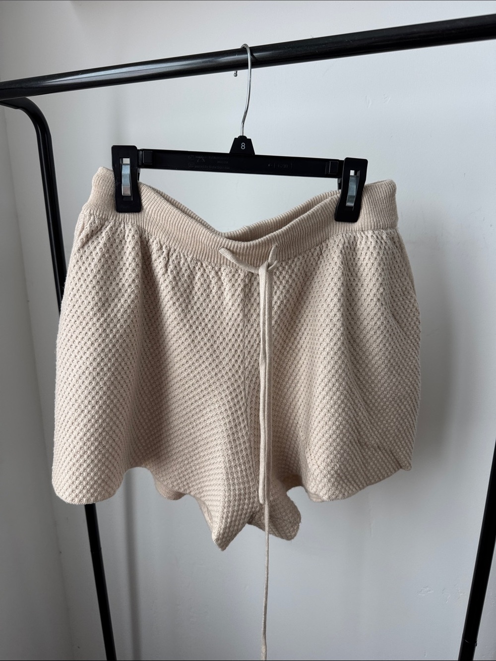 Princess Polly Cream Knit Drawstring Athletic Shorts